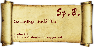 Szladky Beáta névjegykártya
