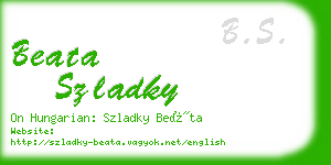 beata szladky business card